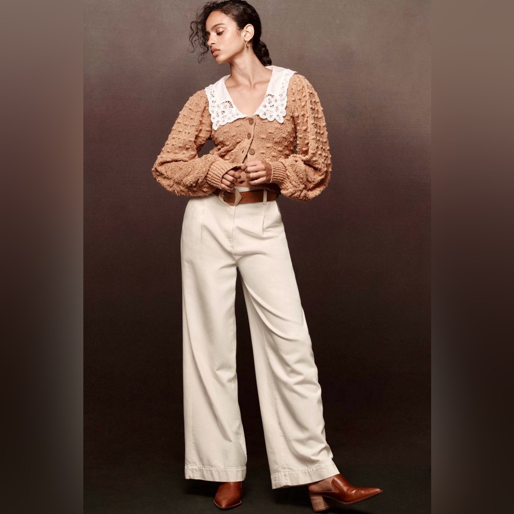 By Anthropologie Balloon-Sleeve Collared
Cardigan Sweater